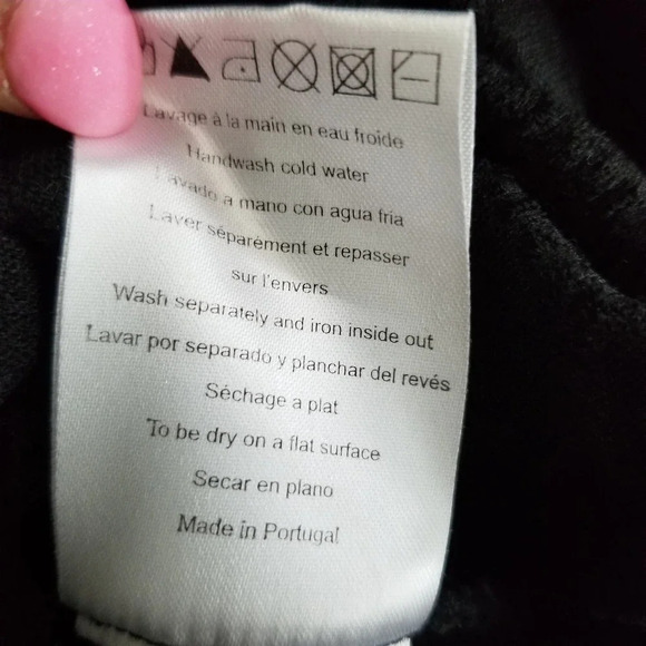 Sandro Women's Wool Blend Dress 3/4 Sleeve Size Small Black Embossed Dark - Picture 8 of 9